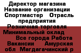 Директор магазина › Название организации ­ Спортмастер › Отрасль предприятия ­ Розничная торговля › Минимальный оклад ­ 39 000 - Все города Работа » Вакансии   . Амурская обл.,Магдагачинский р-н